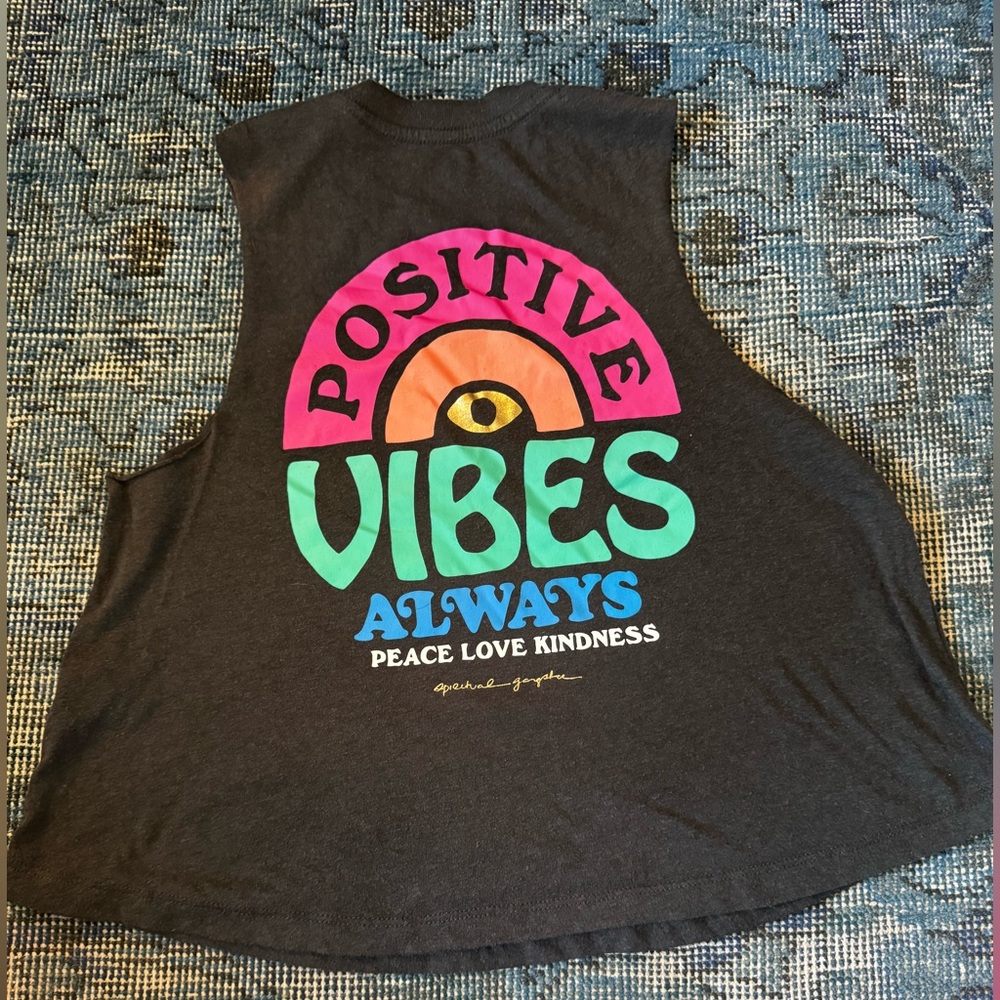 Spiritual Gangster Black Positive Vibes Muscle Tee